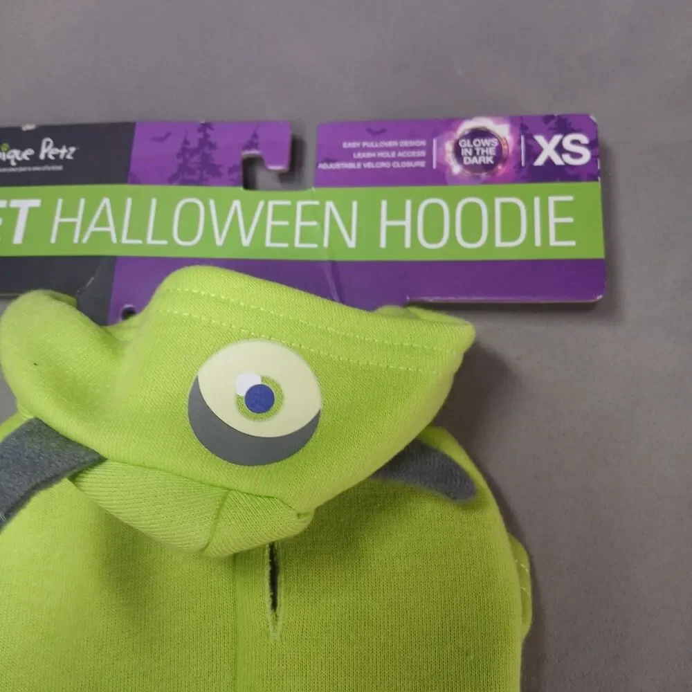 3 Unique Petz Halloween Hoodie X-SMALL Glow in the Dark NEW with Tags